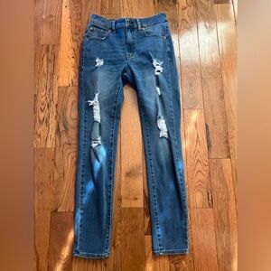 Aeropostale Blue Skinny Distressed Jeans